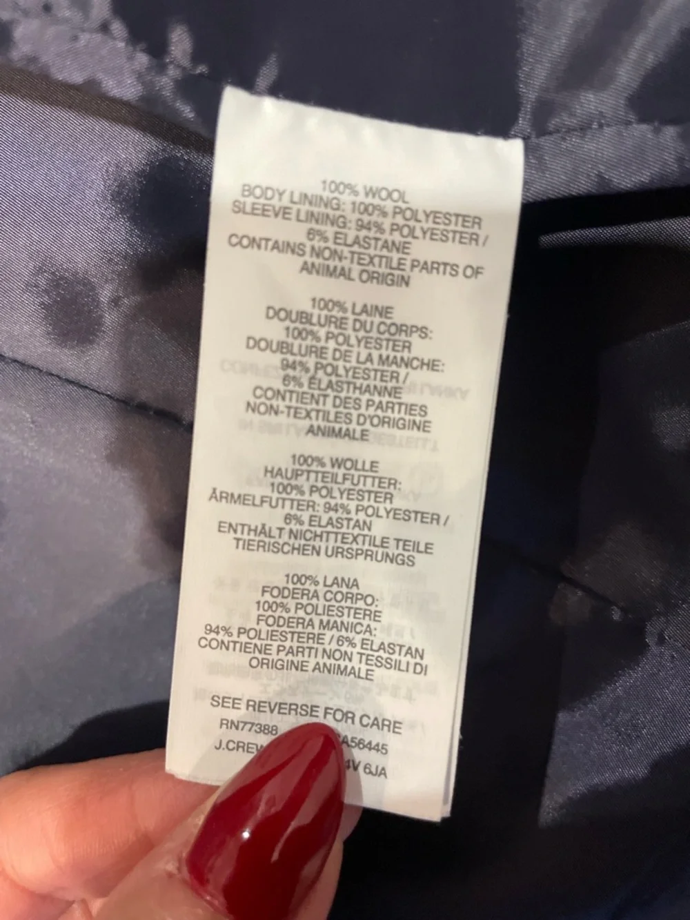 J. Crew Campbell Houndstooth Blazer Moon 100% Wool Blazer in Cream, Blue & Brown - Picture 10 of 13